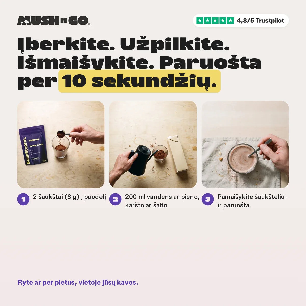 Paruošimas per 10 sekundžių