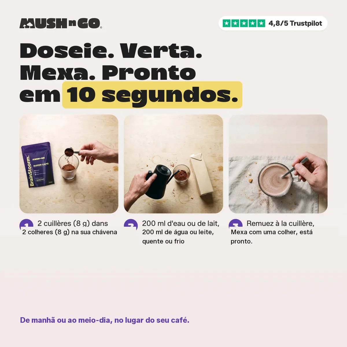 Preparação em 10 segundos