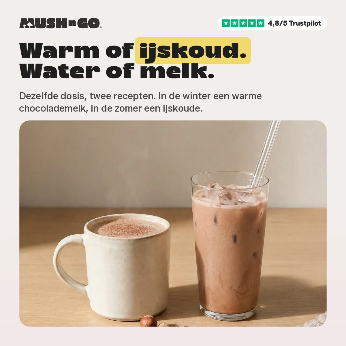 Warm of ijskoud, met water of melk