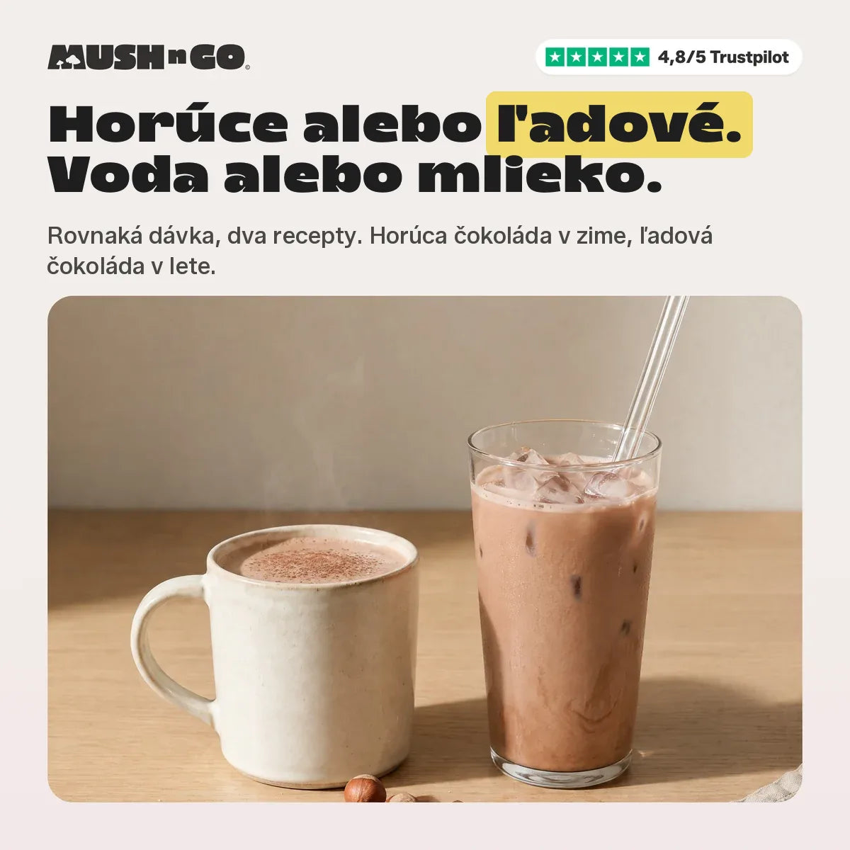 Horúca alebo ľadová, s vodou alebo mliekom