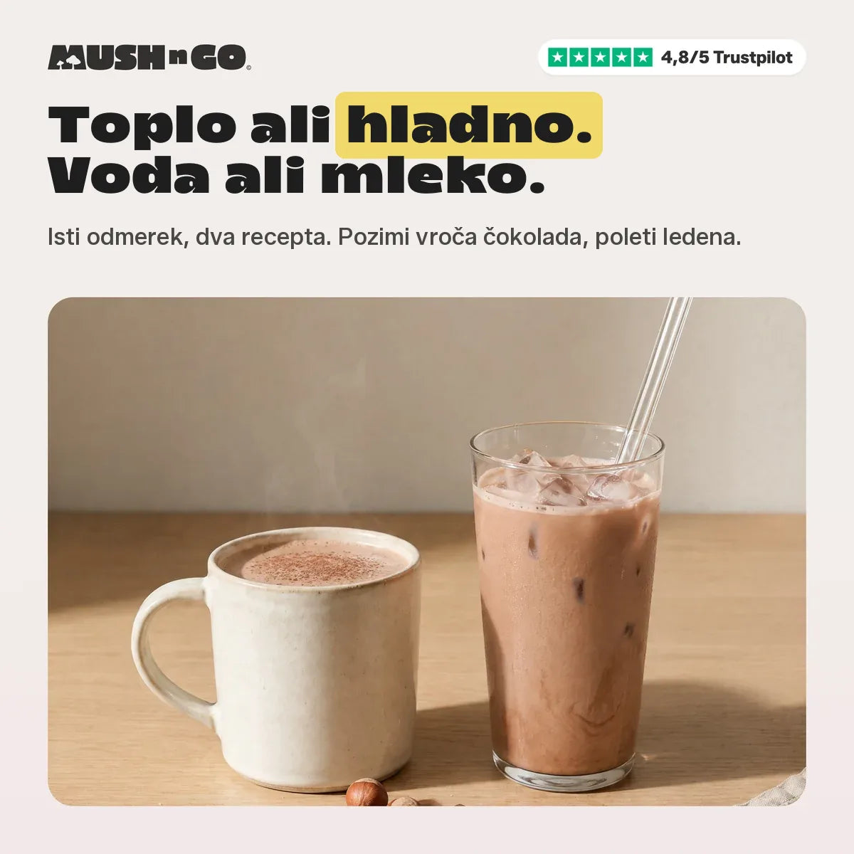 Vroče ali ledeno, z vodo ali mlekom