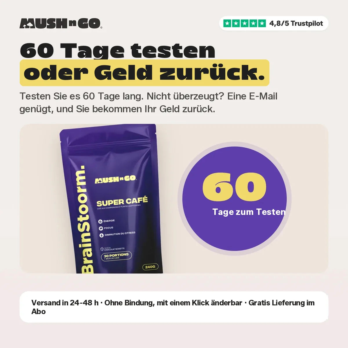 60 Tage Geld-zurück-Garantie