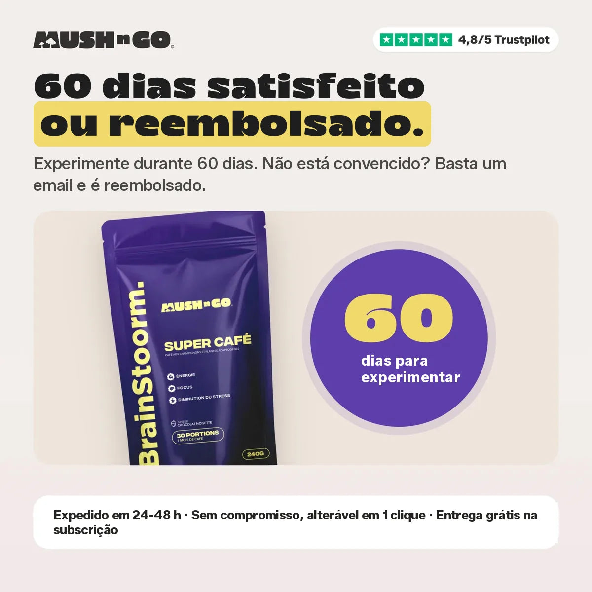 60 dias de garantia de devolução