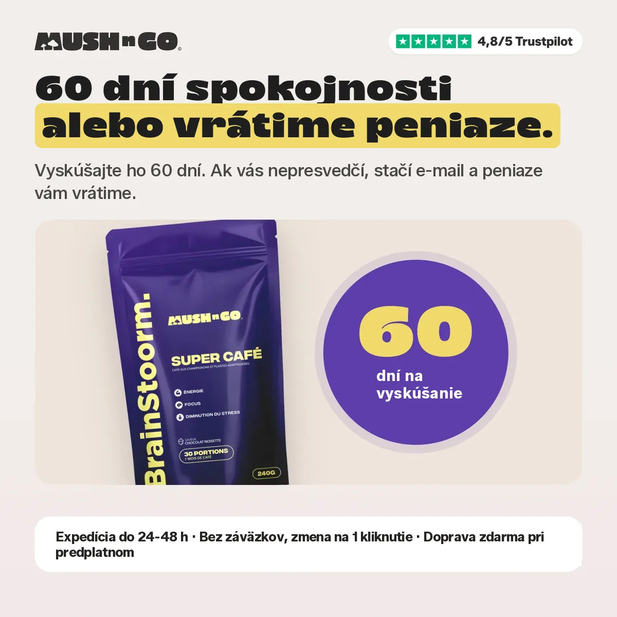 60-dňová záruka vrátenia peňazí