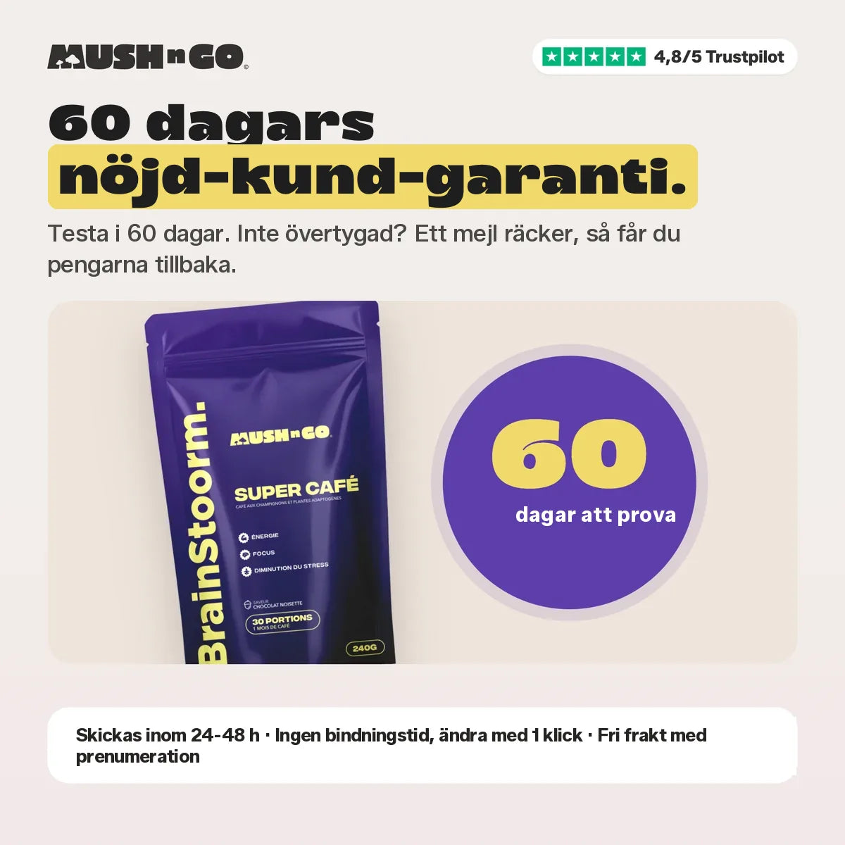 60 dagars nöjd-kund-garanti