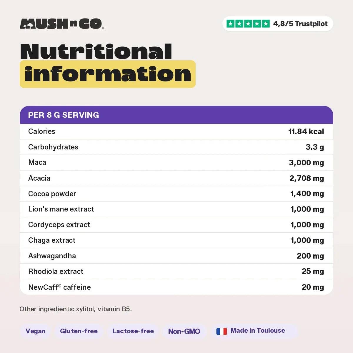 Nutritional information